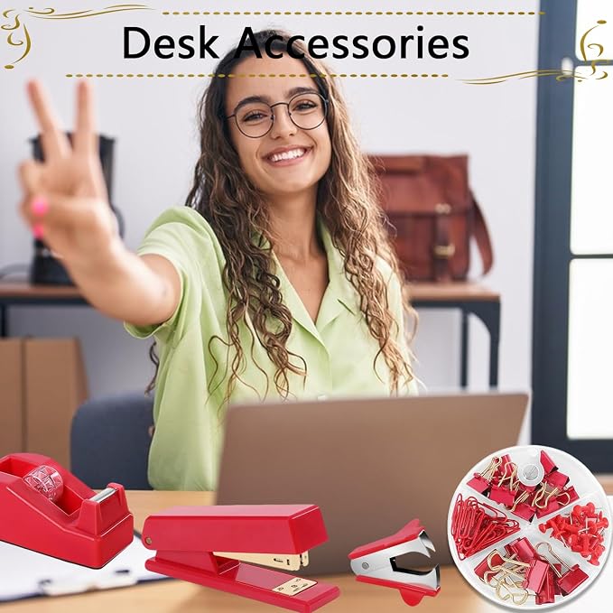 Office Supplies, Stapler and Tape Dispenser Set - Image 4