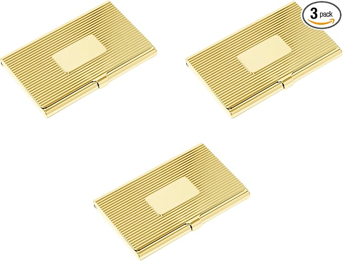 Stephanie Imports Set of 3 Slim & Minimalist Metal Business Card Holder Unisex by Stephanie+Imports