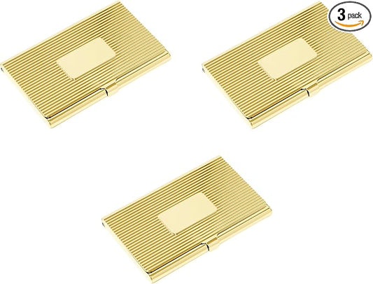 Stephanie Imports Set of 3 Slim & Minimalist Metal Business Card Holder Unisex by Stephanie+Imports