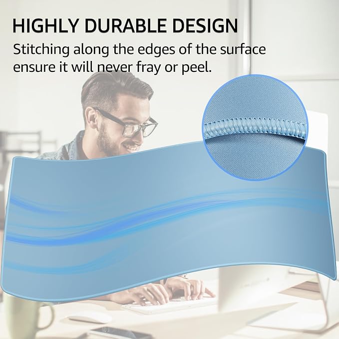 KTRIO Large Gaming Mouse Pad, Desk Mat, 31.5 x 15.7 in, Ice Blue, XXL | Smooth - Image 3
