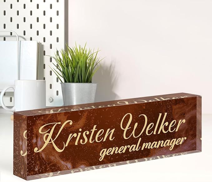 Name Plate for Desk, Desk Name Plate Personalized, Office Decor for Women Men by Spricoz