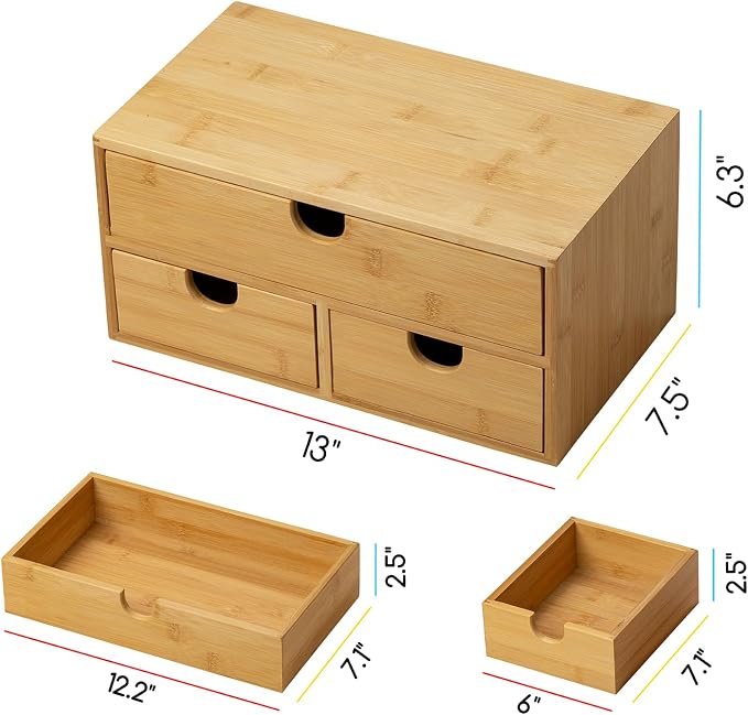 MEEDEN Bamboo Desk Organizer - Image 3