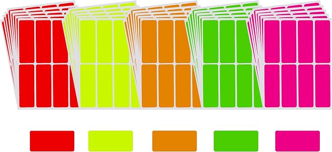 Royal Green Color Coding Labels neon 3 inch x 1 inch Rectangular Stickers in by RoyalGreen