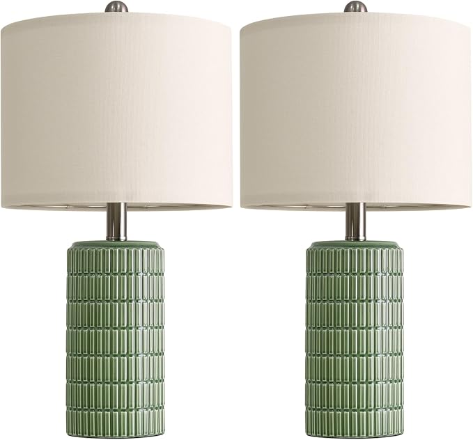 PoKat 20.75" Small Modern Ceramic Table Lamps Set of 2 - Image 8