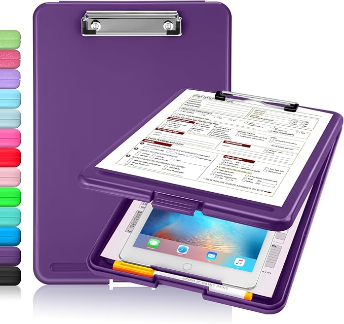 Sooez Storage Clipboard With Low Profile Clip, Heavy Duty Nursing Foldable by Sooez