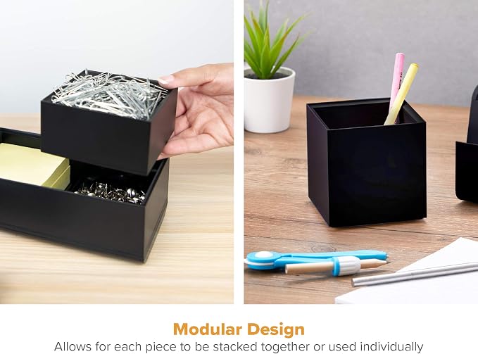 Bostitch Office Konnect Desk Organizer Accessory Tray & Storage Cup Bundle - Image 2