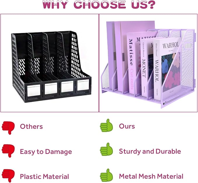Desk Organizers, Metal Magazine File Holder - Image 4