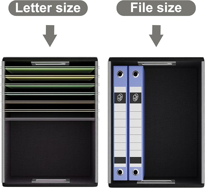 File Organizer Boxes with Lids, Collapsible Faux Leather Hanging File Folder - Image 3