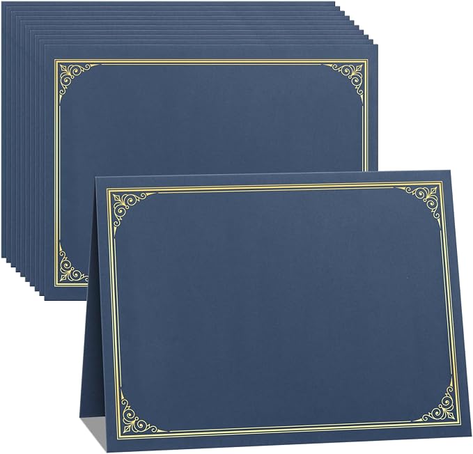 SUNEE 10 Packs Navy Blue Certificate Holders, by SUNEE