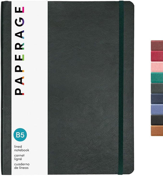 PAPERAGE Softcover Lined Journal Notebook, 176 Pages, Large B5 College Ruled by PAPERAGE