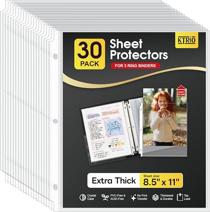 KTRIO Heavy Duty Sheet Protectors by KTRIO