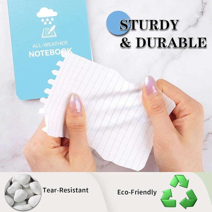 COIDEA Waterproof Notebook, 4 Pack Top-Spiral Pocket Notepad, All Weather - Image 5