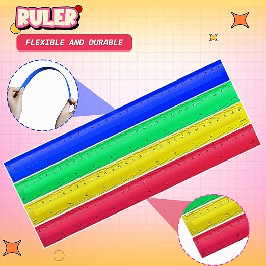 200 Pcs 12 Inch Rulers Bulk Plastic Kid Ruler - Image 2
