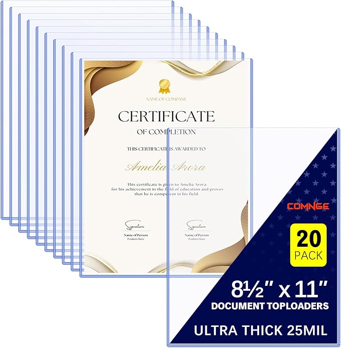 8.5x11 Heavy Duty Document Toploader Sleeves by Unknown