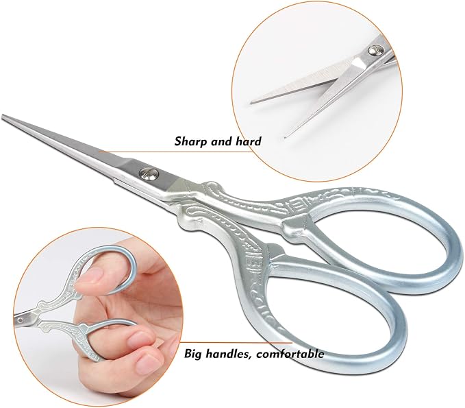 Embroidery Scissors Set with Leather Sheaths - Image 3