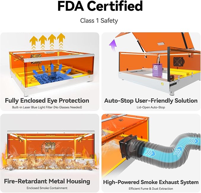 TOOCAA 10W Laser Engraver with Air Assist, Laser Cutter and Lazer Engraving Machines with Enclosure,Status Atmosphere Light,USB Safety Interlock for Tumblers Wood Metal Acrylic-DeskLoop Office