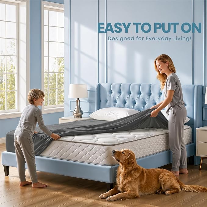 King Size Mattress Protector Waterproof, Premium 200 GSM Terry Mattress Cover - Image 7