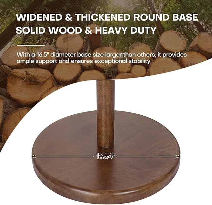 Wood Coat Rack, Coat Tree Freestanding Wooden Coat Rack Stand with 12 Hooks, Heavy Duty Hall Tree Coat Hat Stand with Sturdy Base, Free Standing Coat Racks for Entryway, Bedroom, Brown-DeskLoop Office