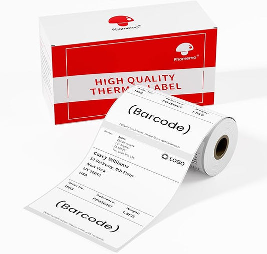 80PCs Phomemo Thermal Labels, 3.3 x 4 Shipping Label Compatible with 241-BT, M421 Label Printer-DeskLoop Office