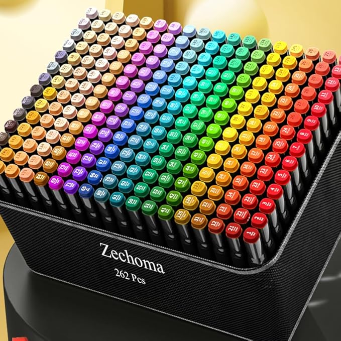 262 Colors Alcohol Markers Artist Drawing Art Dual Tip Markers Perfect for Kids Boys Girls Students Adult