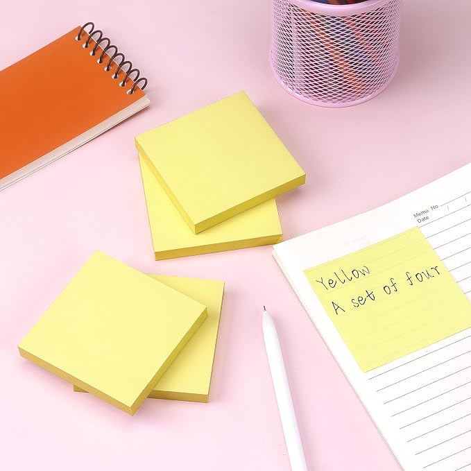 Sticky Notes 3x3 Self-Stick Notes Bright Colors Sticky Notes 4 Pads 100 - Image 7