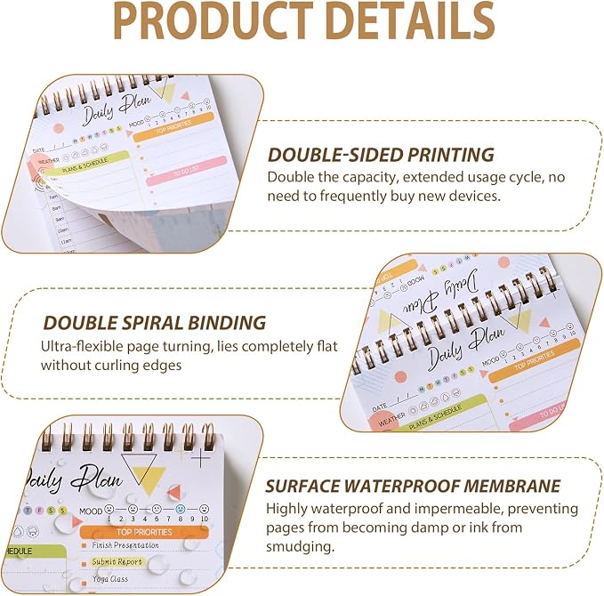 Tlenpo To Do List Notebook Pad, Daily Planner Notepad, 60 Sheets Double Sided - Image 3