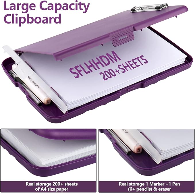 SFLHHDM Purple Clipboard, Clip Boards 8.5x11, Teacher Clipboards - Image 2