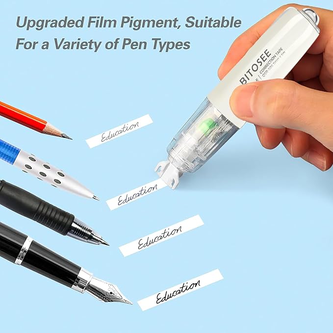 Refillable Retractable Quick Dry White Correction Tape, Mini Small Aesthetic - Image 6