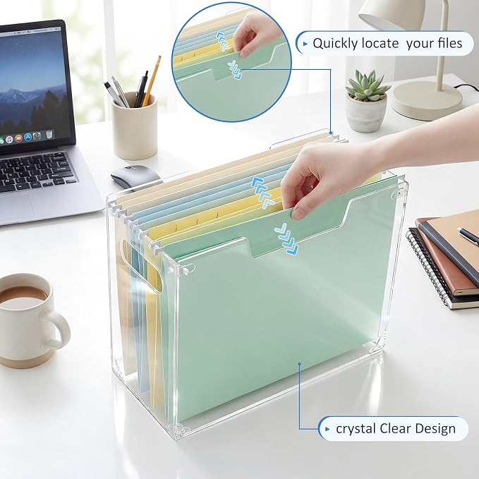 Novabright 2 Pack Acrylic File Organizer Box - Image 5