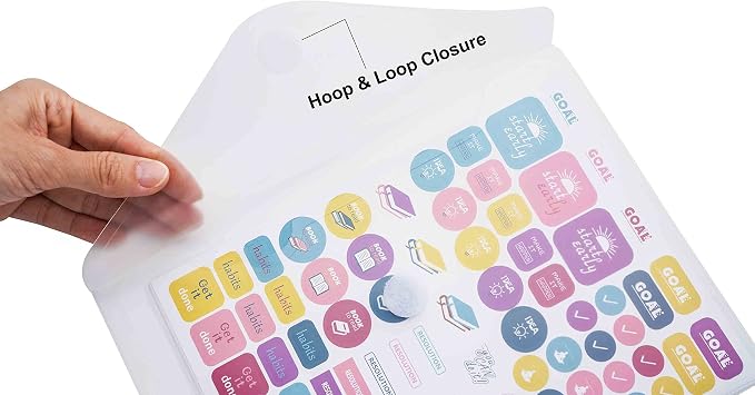 9x7 Clear Plastic Envelopes Hook Loop Closure Receipt Stickers Storage Holder - Image 3