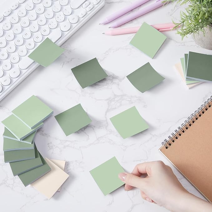 Fainne 24 Pack Sticky Notes Bulk Back to School Supplies Self Stick Note Pads Paper Memo for Office First Day of School Student Teacher Essentials (2 x 2 Inches,Green)-DeskLoop Office