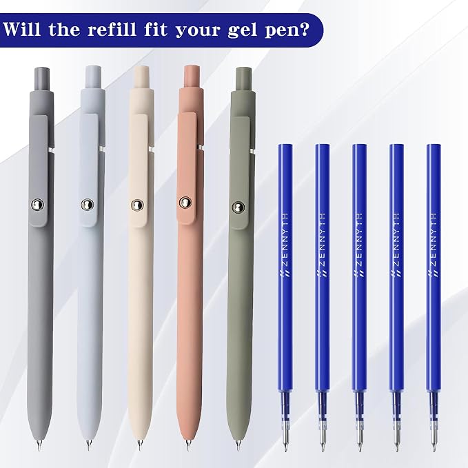 Gel Pen Refills for Click pens, Quick Drying Ink Pen Refills Smooth Writing - Image 2