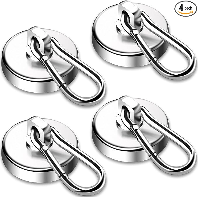 DIYMAG Magnetic Hooks, 4 Pack 150LBS Heavy Duty Neodymium Magnet Hooks | Swivel by DIYMAG