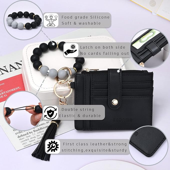 BAOSIWA Silicone Bracelet Keychain Wallet - Image 3