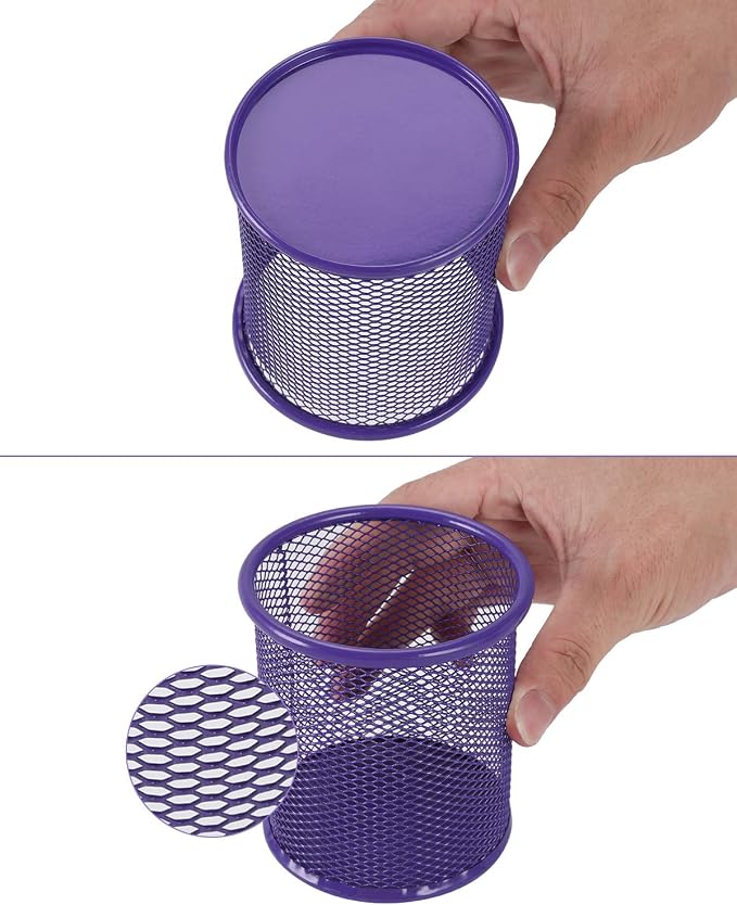 EasyPAG Pencil Holder for Desk, 2 Pack Metal Pen Organizer, Mesh Pencil Cup - Image 4