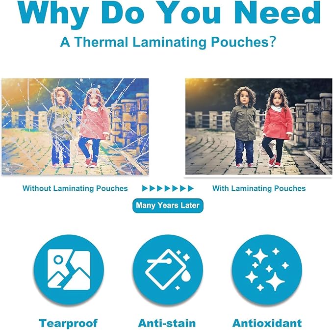 3 mil Thermal Laminating Sheets, Holds 8.5" x 11" Sheets, Thermal Laminating Pouches for Laminator, 9" X 11.5" Letter Size Thermal Laminating Paper, Round Corner 1000 Pack-DeskLoop Office