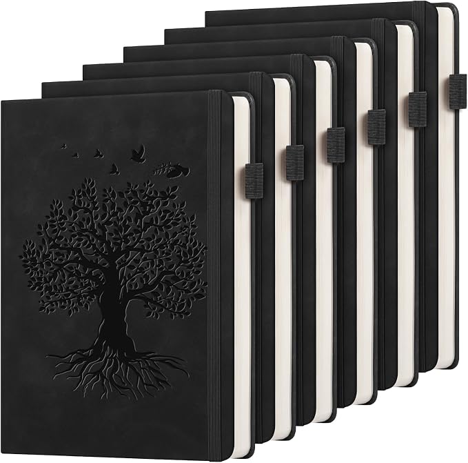 6 Pack Lined Journal Notebook for Women Men, A5 Hardcover Leather Journals for by ALKALO