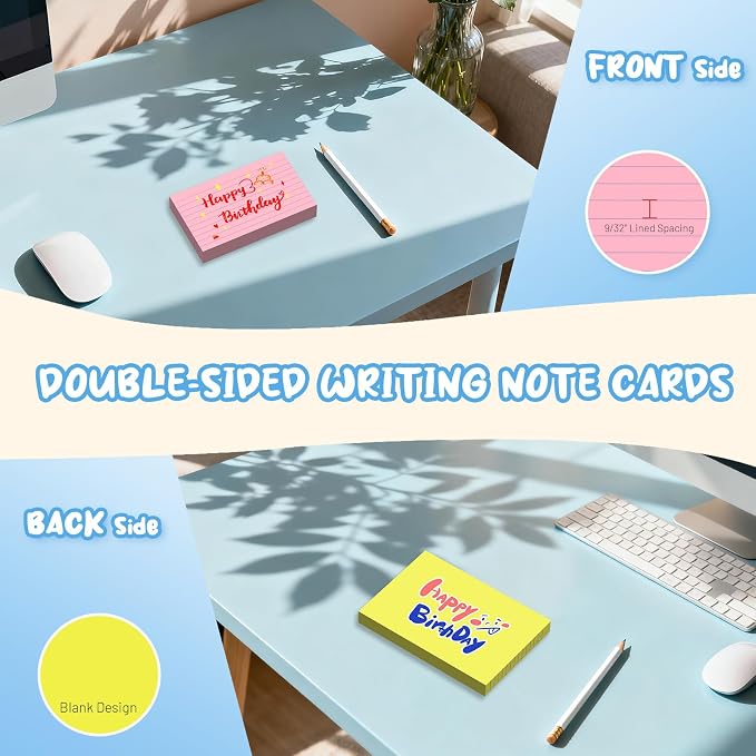 Colored Index Cards 3x5, 4 Bright Notecards 3x5 Lined, 50 Per Color 3 x 5 - Image 4