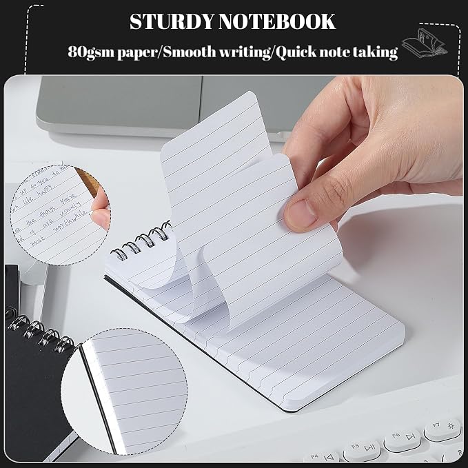 Thboxes 8 Pack Pocket Notebooks, 3 x 5 Spiral Notepads Mini Notebook 60 - Image 4