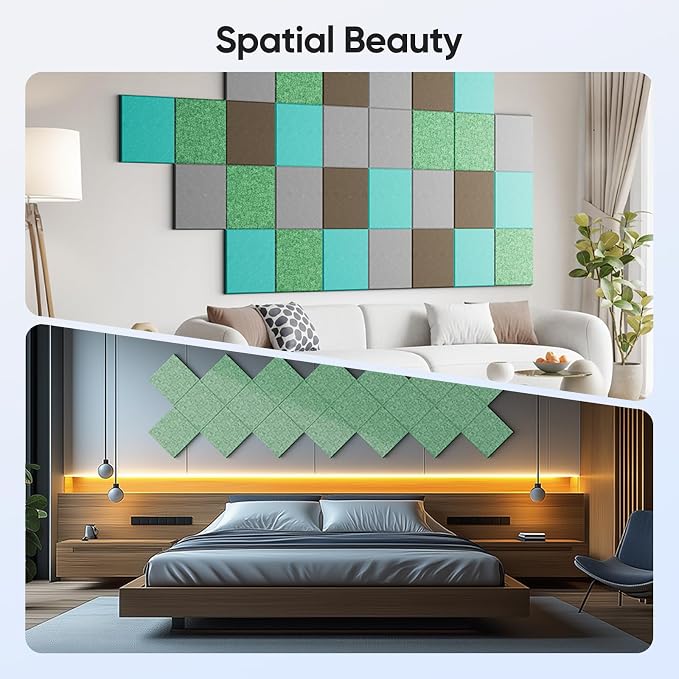UNECHO 12 Pack 12" X 12" X 0.4" Acoustic Panels - Image 5