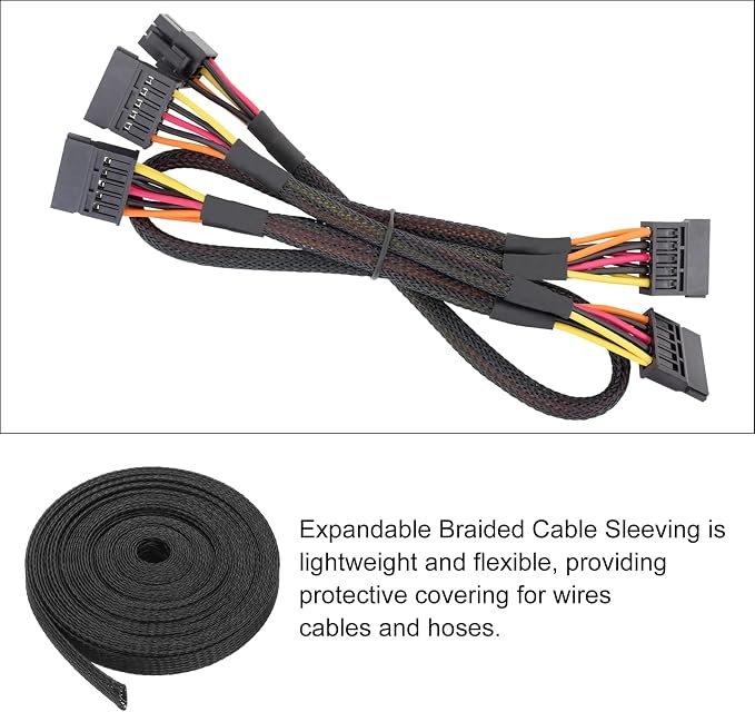 10ft PET Expandable Wire Loom 3/4 Inch, PET Braided Wire Sleeving Cable - Image 5