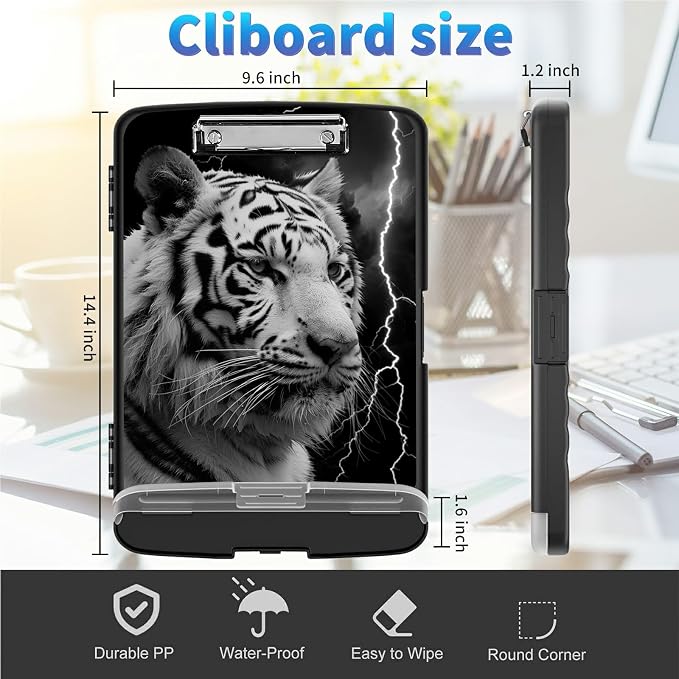 Clipboard with Storage, 8.5x11 High Capacity Nursing Clipboards with Pen Holder - Image 2