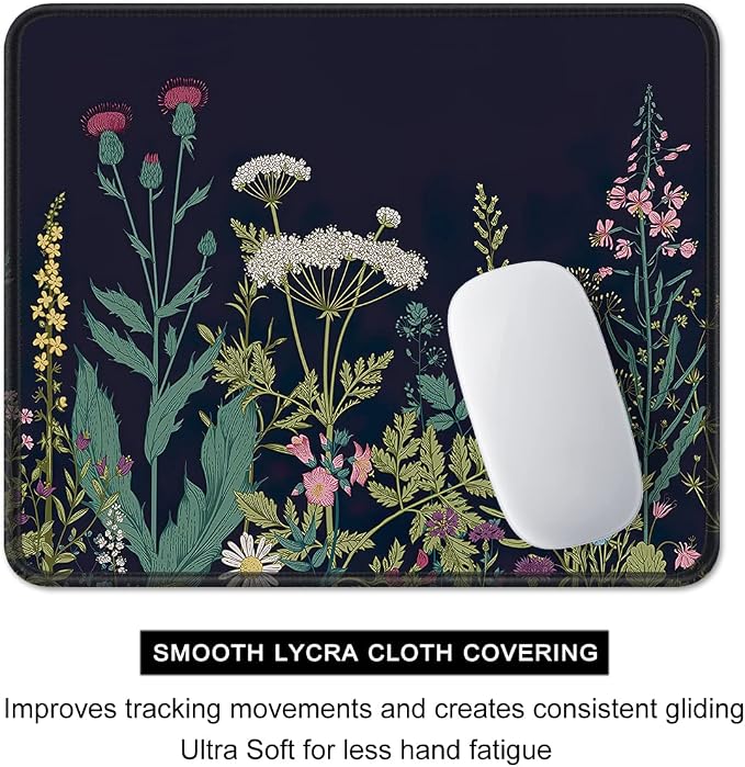 Auhoahsil Mouse Pad, 12 x 10 in Flower Theme Computer Mouse Pad - Image 4