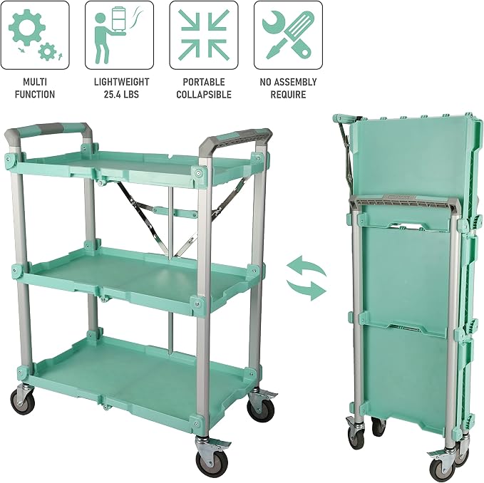 Olympia Tools 89-353 Pack N Roll Collapsible Service Cart, 300LB Capacity - Image 5