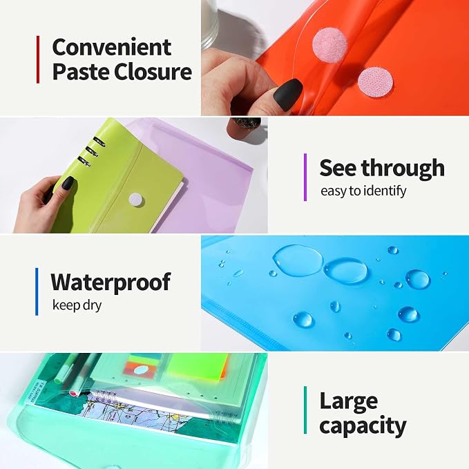 LEOBRO Plastic File Folders for Documents, Reusable Clear File Folders File - Image 4
