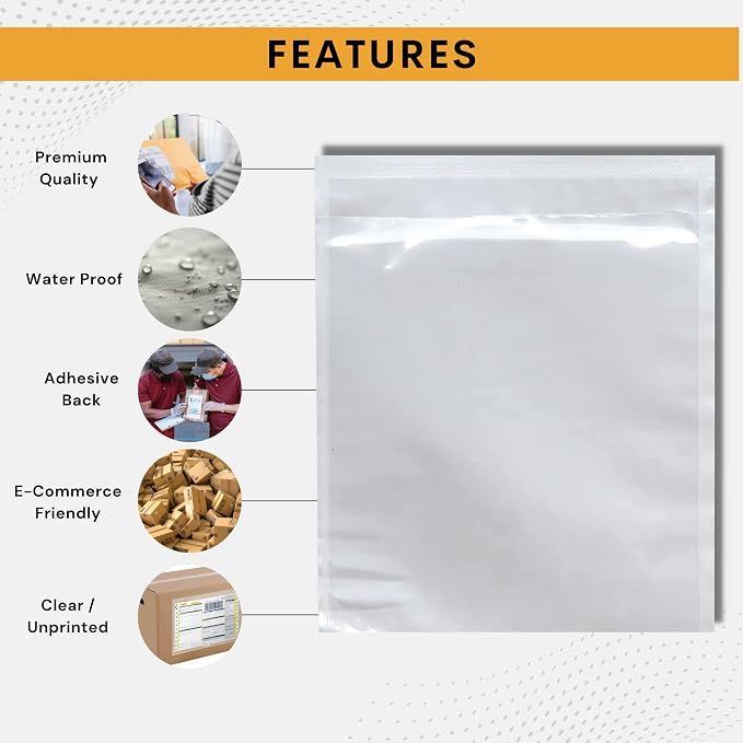500 Pack 6"x10" Shipping Label Sleeves – Clear Self-Adhesive Packing Slip - Image 5