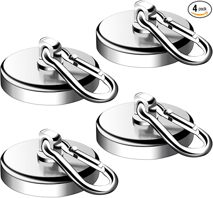 DIYMAG Magnetic Hooks, 4 Pack 200LBS Heavy Duty Neodymium Magnet Hooks | Swivel by DIYMAG