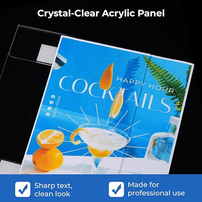 Dynta 6 Pack Acrylic Sign Holder 8.5 x 11 Wall Mount, Vertical Fly Holder - Image 3