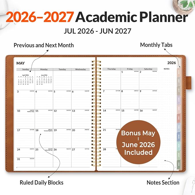 SUNEE 2026-2027 Weekly & Monthly Planner 9"x11.2" - Image 2