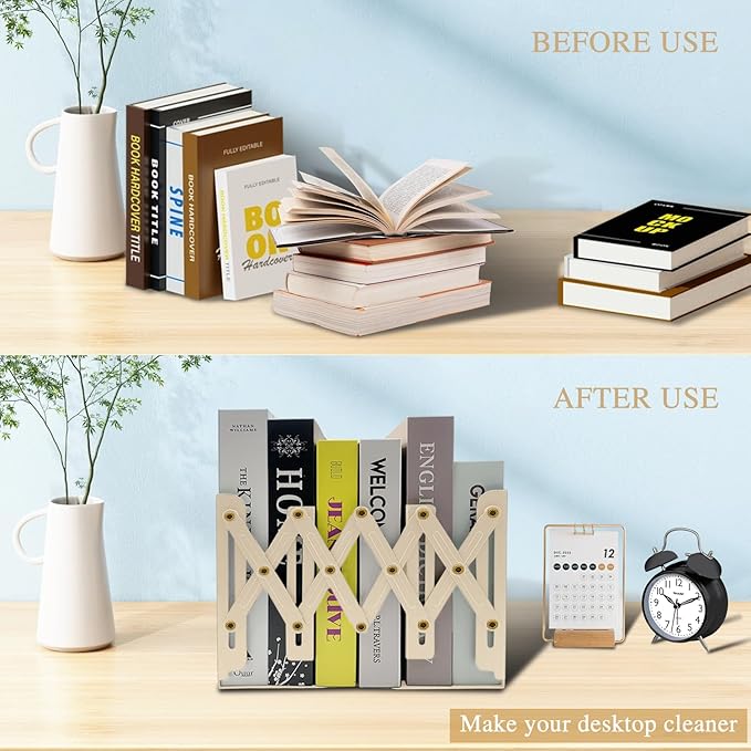 Adjustable Bookends Non Skid Decorative Bookends, Metal Bookend - Image 3
